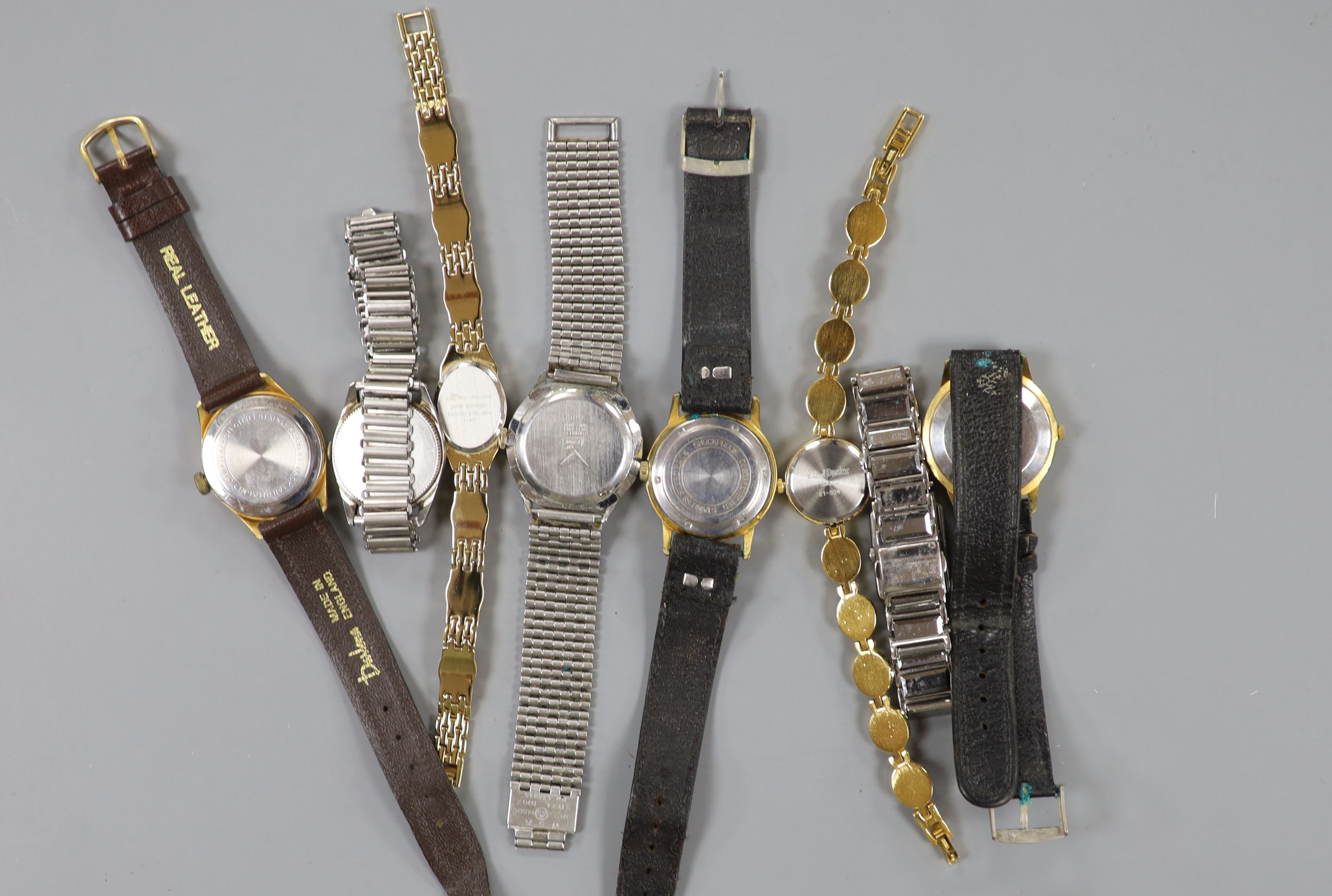 Two Marcel Drucker Collection ladies' designer wristwatches and six other wristwatches, various